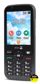 Doro Mobiele telefoon 7010 4G WhatsApp & Facebook - grijs/wit - senioren telefoon met alarmknop