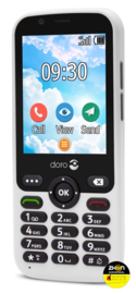 Doro Mobiele telefoon 7010 4G WhatsApp & Facebook - grijs/wit - senioren telefoon met alarmknop