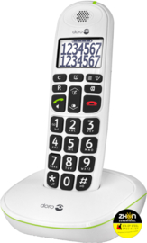 Doro PhoneEasy 110 draadloze telefoon met sprekende cijfertoetsen - wit/zwart -  met grote toetsen
