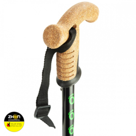 Flexyfoot wandelstok met kurken handvat - zwart/blauw