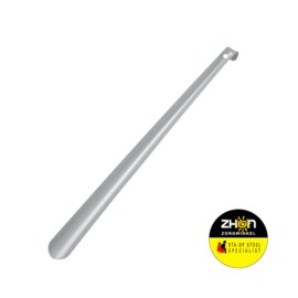 RVS schoenlepel - 58 cm - zwart/grijs/wit