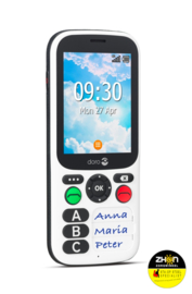 Doro Mobiele telefoon 780X 4G eenvoudig model - wit/zwart - senioren telefoon met alarmknop