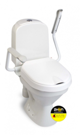 Hi-Loo toiletverhoger vast met armleuning - hoogte 6-10 cm