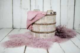 Mooie complete mauve/roze set met Farm Bucket beige