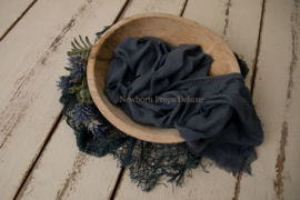 Mooie complete set met Natural Wooden Bowl Carved (blauw)