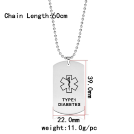 De LOTUSshop - S.O.S. Ketting Diabetes Type 1