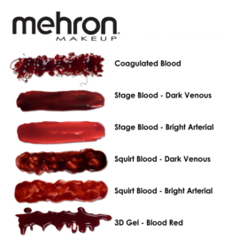 Mehron Stage Blood - Bright Arterial met penseel 30 ml
