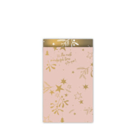 CollectivWarehouse Mistletoe Kisses - Cadeauzakjes 12x19cm  - goud/roze