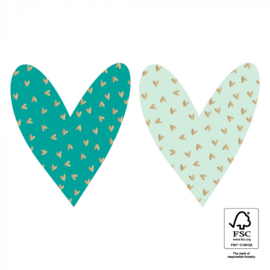 HOP Stickers Duo - Small Hearts Gold - Green