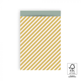 HOP Cadeauzakjes Stripe Diagonal - Yellow - 17 x 25 cm