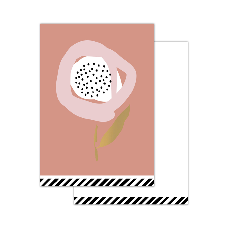 CollectivWarehouse - Minikaartjes Arts & Crafts Flowers old pink