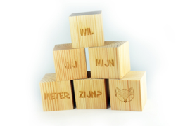 Houten blokje met letter - 3 cm