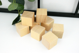 Houten blokje met letter - 4 cm