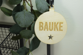 Gepersonaliseerde kerstbal in hout