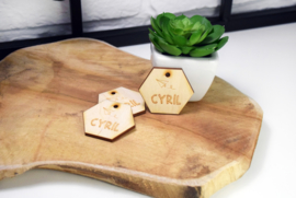 Houten label - gegraveerd - per 10 stuks