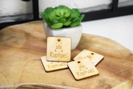 Houten label - gegraveerd - per 10 stuks