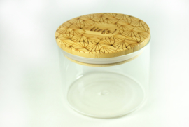 Glazen pot met bamboe deksel - laag