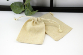 Jute zakje NATUREL - blanco - per 10 stuks