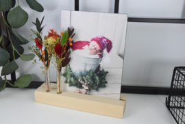 Fotohouder LARGE met houten fotokaart en droogbloemen