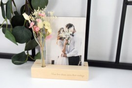 Fotohouder MEDIUM met houten fotokaart en droogbloemen