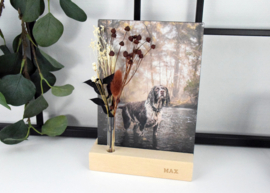 Fotohouder MEDIUM met houten fotokaart en droogbloemen