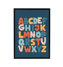 Alfabet ABC poster - blauw