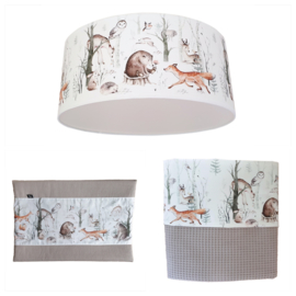 Babykamer aankleding en decoratie set - Bosdieren (met lamp)
