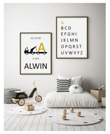 Poster kinderkamer Alfabet ABC letters (diverse kleuren)