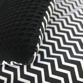 Boxkleed reversible zigzag zwart wit - wafelstof zwart