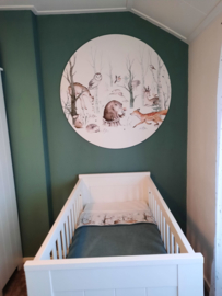 Behangcirkel bosdieren babykamer