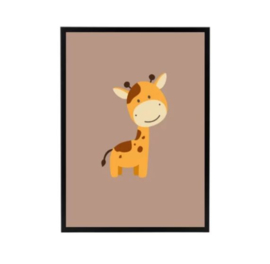 Posterset kinderkamer dieren - olifant giraffe leeuw