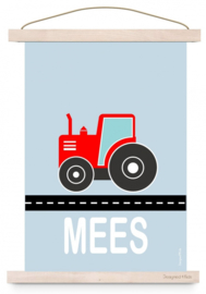 Poster jongenskamer tractor met naam