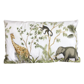 Kussen jungle kinderkamer - jungle dieren giraffe en olifant