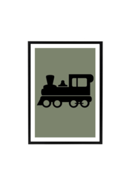 Poster kinderkamer trein (diverse kleuren)