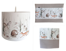 Babykamer aankleding en decoratie set - Bosdieren (met lamp)
