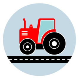 Behangcirkel kinderkamer - tractor rood