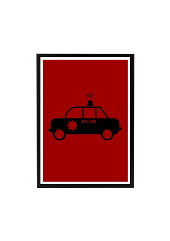 Poster kinderkamer politiewagen (diverse kleuren)