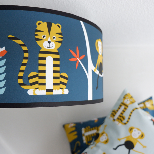 Plafondlamp jungle kamer donker blauw Lamp jongenskamer Stoere