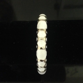 Emaille armband met kliksysteem, kleur wit