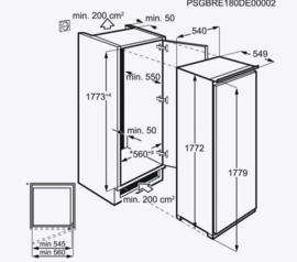 Inbouw Koel-vries kast AEG SFE818F1DS