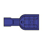 Kabelschoen blauw geisoleerd 6,3 mm