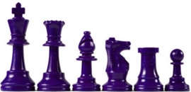 Purple plastic chess pieces