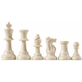 Yellow and white chess pieces, King 95 mm