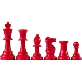 Red and white chess pieces, King 95 mm