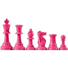 Roze en witte schaakstukken, Koning 95 mm