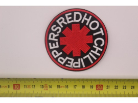 RED HOT CHILI PEPPERS - WHITE NAME LOGO ( RED BORDER )