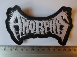 AMORPHIS - WHITE LOGO ( SHAPED )