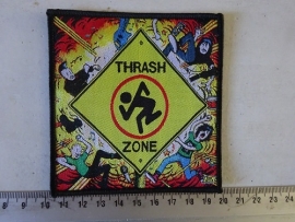 D.R.I. - TRASH ZONE ( BLACK BORDER ) WOVEN