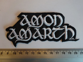 AMON AMARTH - WHITE NAME LOGO ( SHAPED )