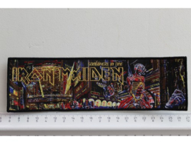 IRON MAIDEN - SOMEWHERE IN TIME ( BLACK BORDER ) WOVEN STRIPE